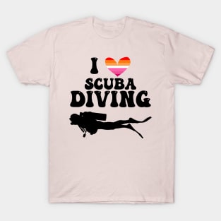 I Heart Scuba (Lesbian Flag) T-Shirt